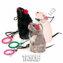 Trixie - игрушка Трикси плюшевая крыса с пищалкой на резинке