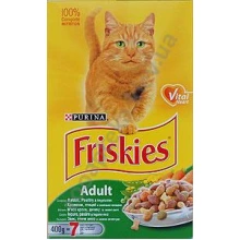 Friskies - Корм Фрискас для взрослых кошек с кроликом, птицей и зелеными овощами