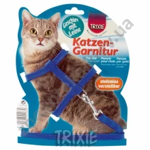 Trixie - нейлоновая шлея Трикси с поводком для кошек