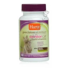 Hartz Senior Cat Vitamins - мультивитаминный комплекс Хартц для престарелых кошек