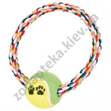 Trixie - игрушка Трикси теннисный мяч на кольце из веревки