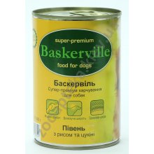 Baskerville - консерви Баскервіль для собак, з півнем, рисом і цукіні