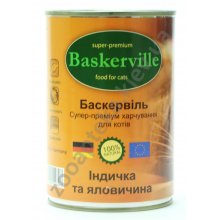 Baskerville - консервы Баскервиль для кошек, с индюшатиной и говядиной
