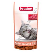 Beaphar Malt-Bits with Salmon - лакомство Бифар для выведения шерсти из желудка, со вкусом лосося