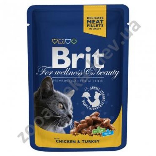Brit Premium - корм Брит с курицей и индейкой для кошек