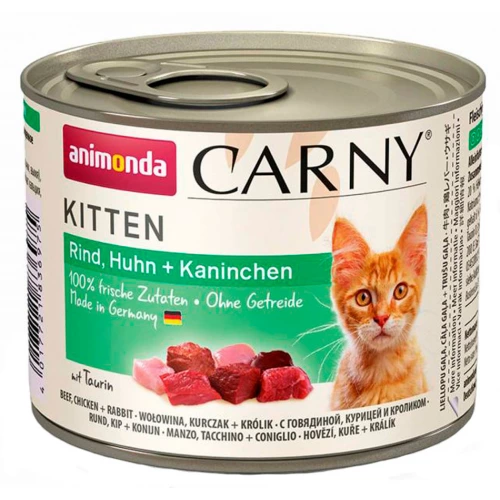 Animonda Carny Kitten - консервы Анимонда с говядиной, курицей и кроликом для котят