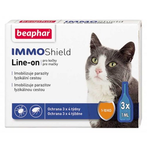 Beaphar IMMO Shield - капли от блох и клещей Бифар для кошек