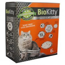 BioKitty Super Premium White Carbon - комкующийся бентонитовый наполнитель БиоКитти для туалета