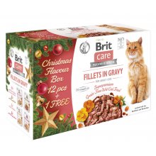 Brit Care Cat Christmas 12+1 - рождественский набор консервов Брит филе в соусе для кошек