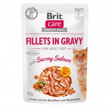 Brit Care Cat Fillets in Gravy - корм Брит филе в соусе с лососем для кошек
