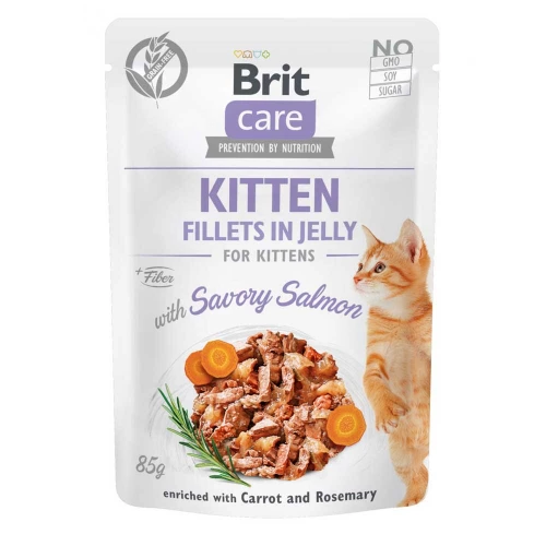 Brit Care Kitten Fillets in Jelly - корм Бріт філе в желе з лососем для кошенят