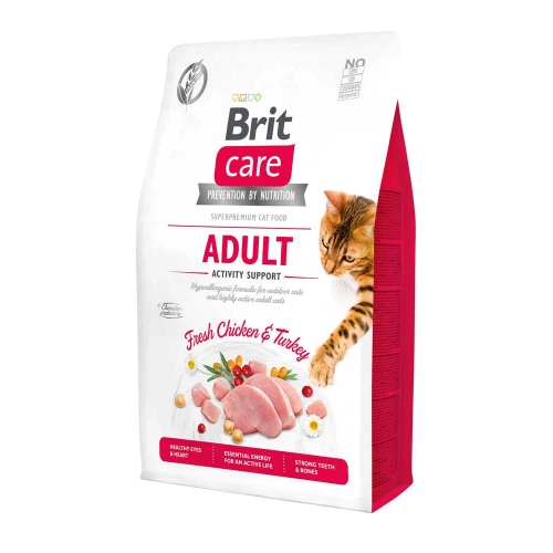 Brit Care GF Adult Activity Support - корм Брит со свежим мясом курицы для кошек, живущих на улице