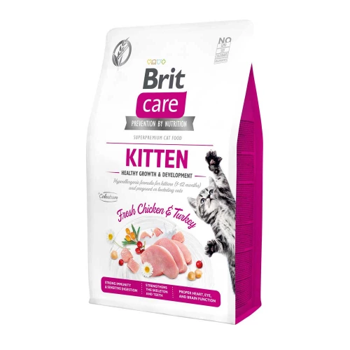 Brit Care GF Kitten - беззерновой корм Брит со свежим мясом курицы и индейкой для котят