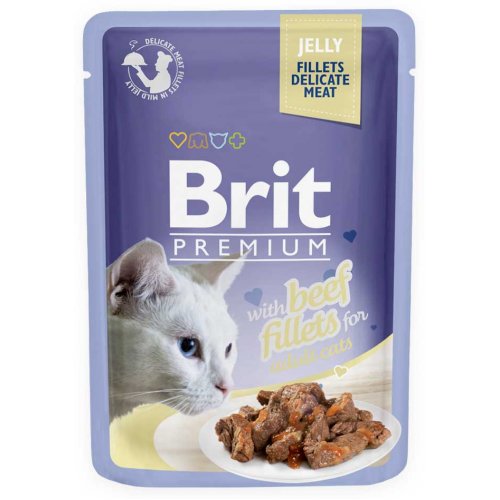 Brit Premium - корм Брит с говядиной в желе для кошек