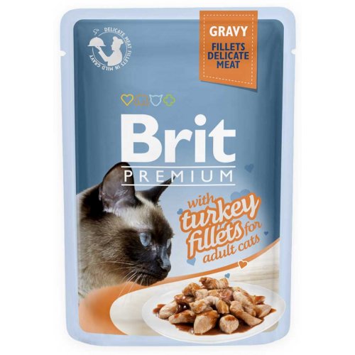 Brit Premium - корм Брит с индейкой в соусе для кошек