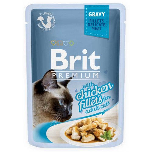 Brit Premium - корм Брит с курицей в соусе для кошек