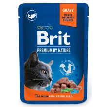 Brit Premium - корм Бріт зі шматочками лосося для стерилізованих кішок