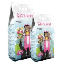 Cats Way Baby Powder - комкующийся наполнитель Кетс Вей аромат детской пудры для кошачьего туалета