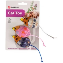 Flamingo Mohaire Mouse - набір вовняних мишок Фламінго з котячою м'ятою для кішок