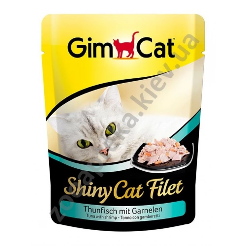 Gimpet ShinyCat Filet - консерви Джимпет тунець з креветками, пауч