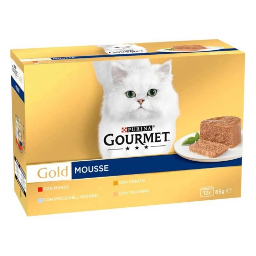 Gourmet Gold Multipack - паштет Гурмет Голд Мультипак с говядиной/тунцом/печенью/индейкой для кошек