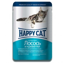 Happy Cat - консервы Хэппи Кет с лососем и креветками для кошек