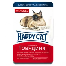 Happy Cat Sterilized - консервы Хэппи Кет с говядиной для стерилизованных кошек
