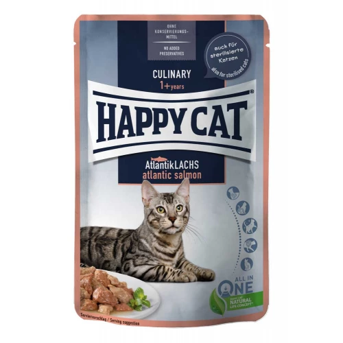 Happy Cat Culinary - консервы Хэппи Кет с атлантическим лососем в соусе для кошек