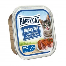 Happy Cat Minkas Duo - консервы Хэппи Кет с говядиной и диким лососем для кошек