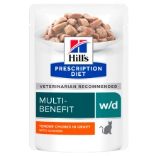 Hills PD w/d - диетический корм Хиллс с курицей при сахарном диабете и ожирении у кошек, пауч