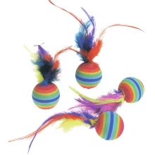 Karlie-Flamingo Rainbow Ball - м'яч Карлі-Фламінго з пір'ям для кішок