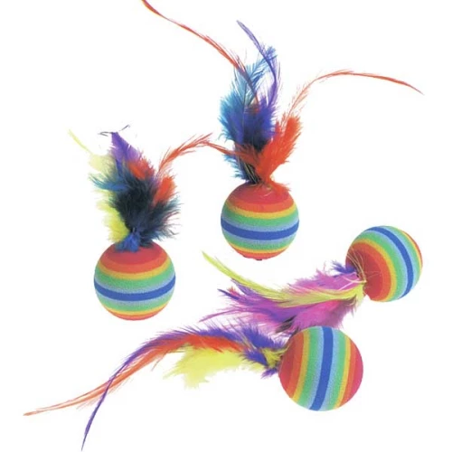 Karlie-Flamingo Rainbow Ball - мяч Карли-Фламинго с перьями для кошек
