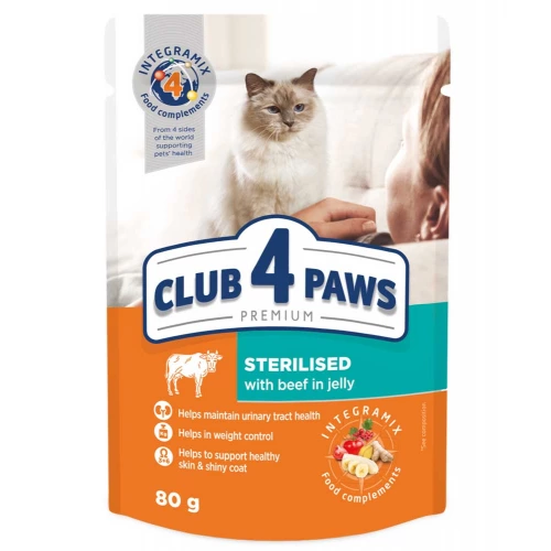 C4P Premium консервированный корм с говядиной в желе для стерилизованных кошек