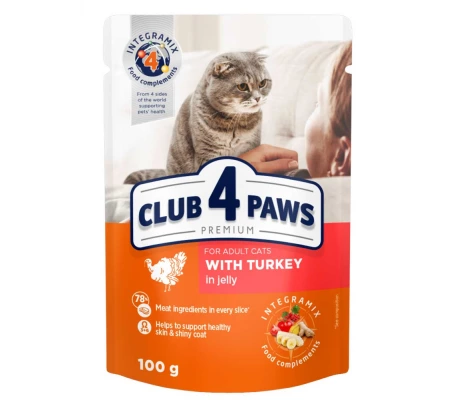 C4P Premium консервированный корм с индейкой в желе для кошек