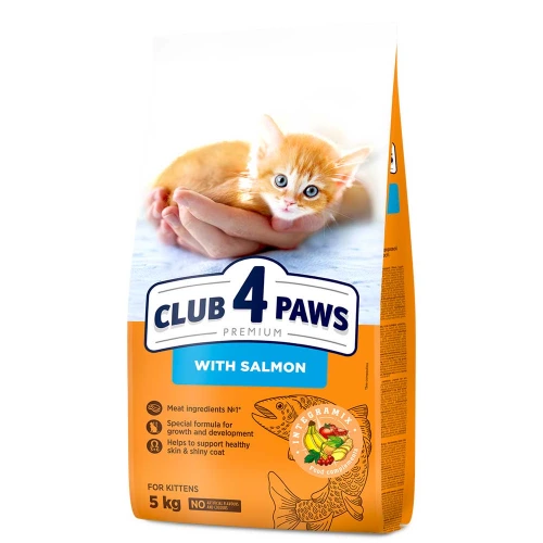 C4P Premium Kitten with Salmon - корм Клуб 4 Лапы с лососем для котят