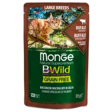Monge Cat Bwild GF Large Buffalo - кусочки в соусе Монже с буйволом для крупных кошек, пауч