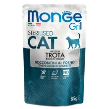 Monge Cat Grill Sterilised Trout - кусочки в желе Монже с форелью для стерилизованных кошек, пауч