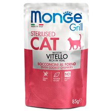 Monge Cat Grill Sterilised Veal - кусочки в желе Монже с телятиной для стерилизованных кошек, пауч