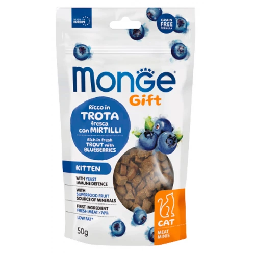 Monge Kitten Gift Trout Blueberries - лакомства Монже с форелью и черникой для котят