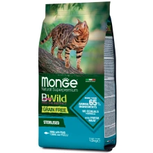 Monge Cat Bwild Gr.Free Sterilised Tuna - корм Монже с тунцом для стерилизованных кошек