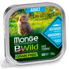 Monge Cat Bwild GF Anchovies - паштет Монже с анчоусами для кошек