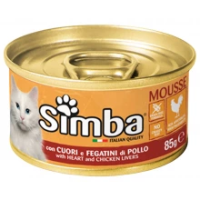Monge Cat Simba Heart Chicken Liver - мусс Монже с сердечками и куриной печенью для кошек