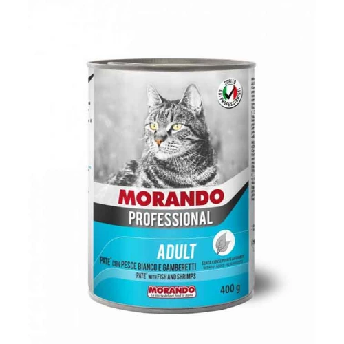 Morando Professional Adult Cat - паштет Морандо с белой рыбой и креветками для кошек