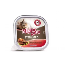 Morando MigliorGatto Sterilized - консерви Морандо з яловичиною, печінкою та морквою для кішок