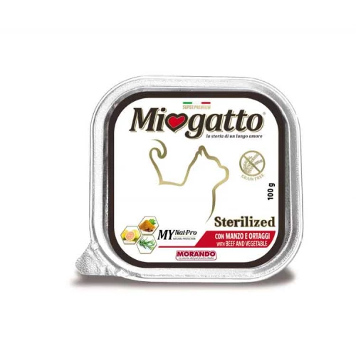 Morando Miogatto Sterilized - консервы Морандо с говядиной и овощами для стерилизованных кошек