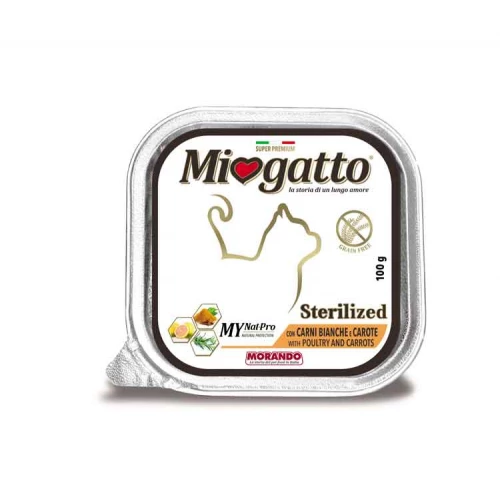 Morando Miogatto Sterilized - консервы Морандо с птицей и морковью для стерилизованных кошек