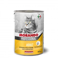 Morando Professional Adult Cat - консервы Морандо кусочки с курицей и индейкой для кошек