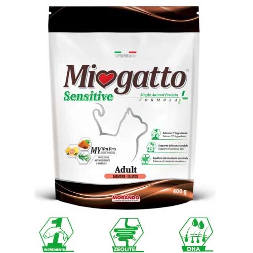 Morando MioGatto Sensitive Monoprotein - сухой корм Морандо с лососем для кошек