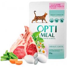 OptiMeal Lamb and Vegetables - консервы ОптиМил с ягненком и овощами в желе для взрослых кошек