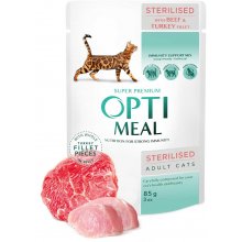 OptiMeal Sterilised - консервы ОптиМил с говядиной и индейкой для стерилизованных кошек